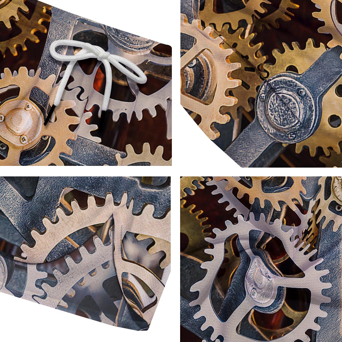 Cogs And Steampunk Gears Print Men's Running Shorts-grizzshop