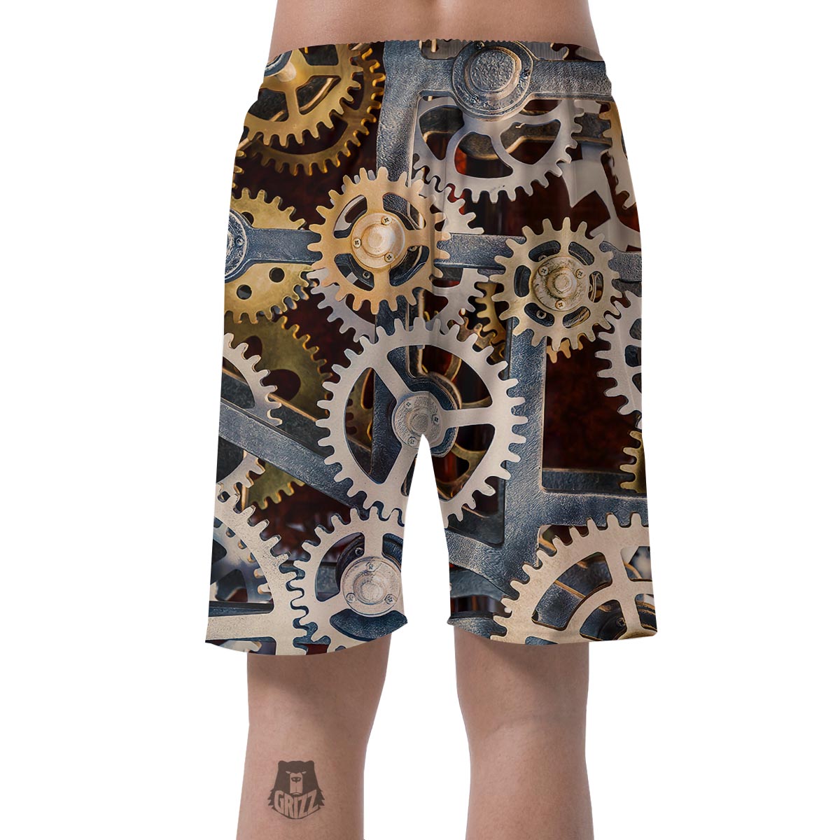 Cogs And Steampunk Gears Print Men's Shorts-grizzshop
