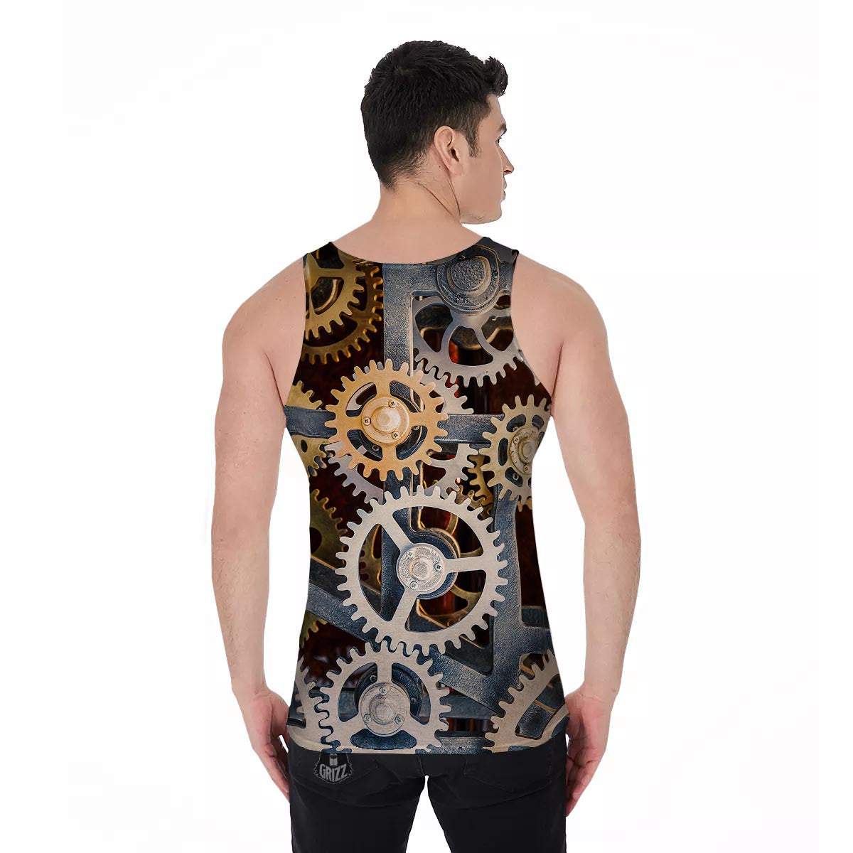 Cogs And Steampunk Gears Print Men's Tank Top-grizzshop