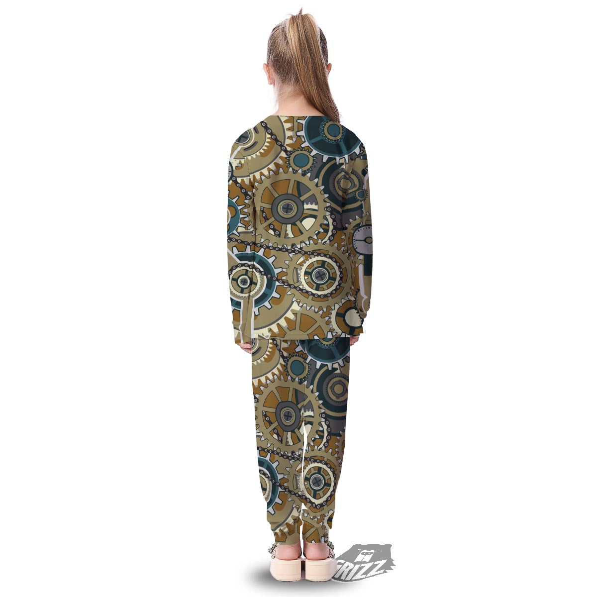 Cogwheels Steampunk Print Kid's Pajamas-grizzshop