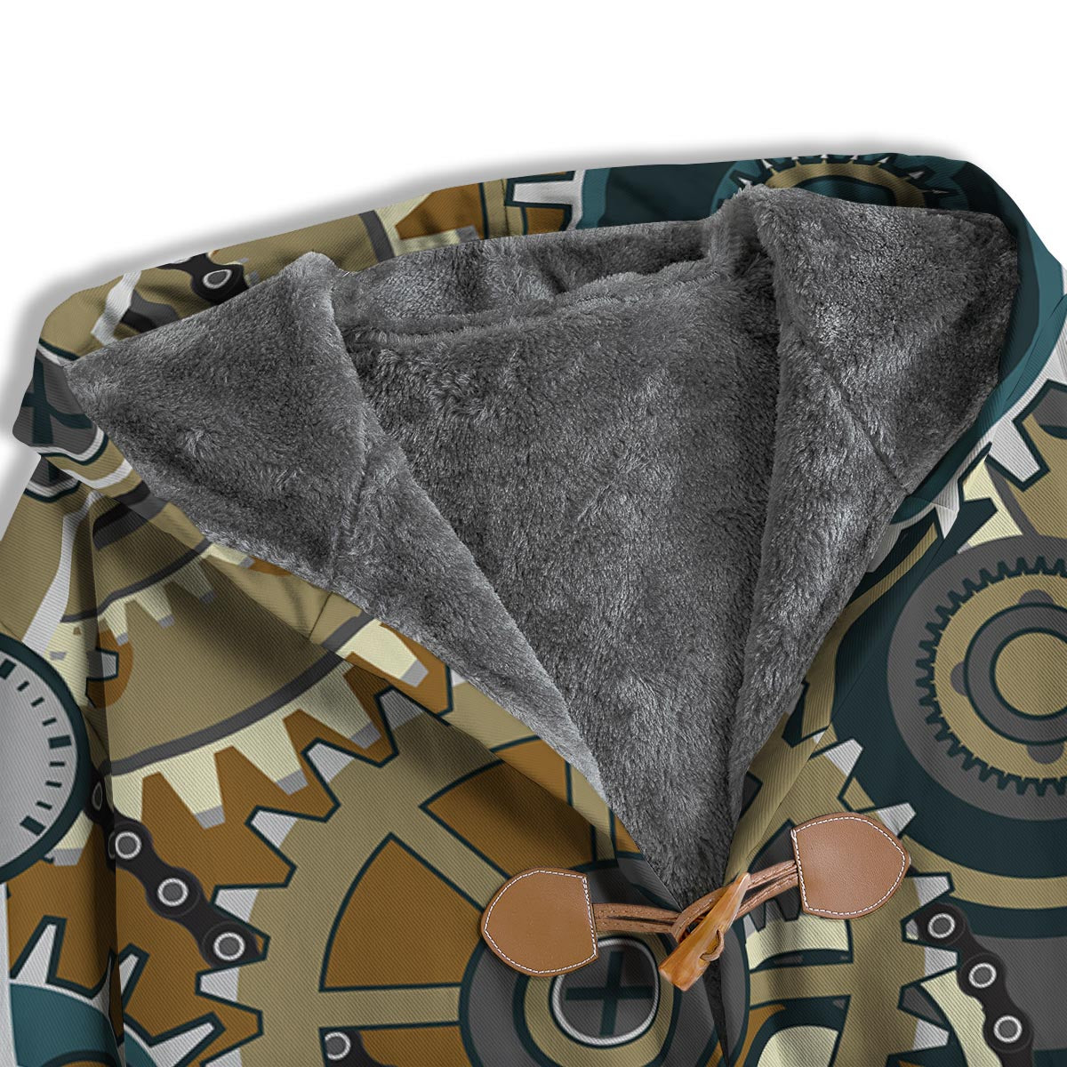 Cogwheels Steampunk Print Men's Windbreaker Jacket-grizzshop