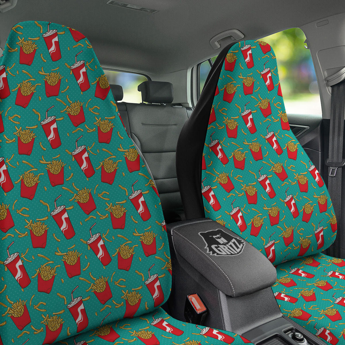 Cola And French Fries Print Pattern Car Seat Covers-grizzshop