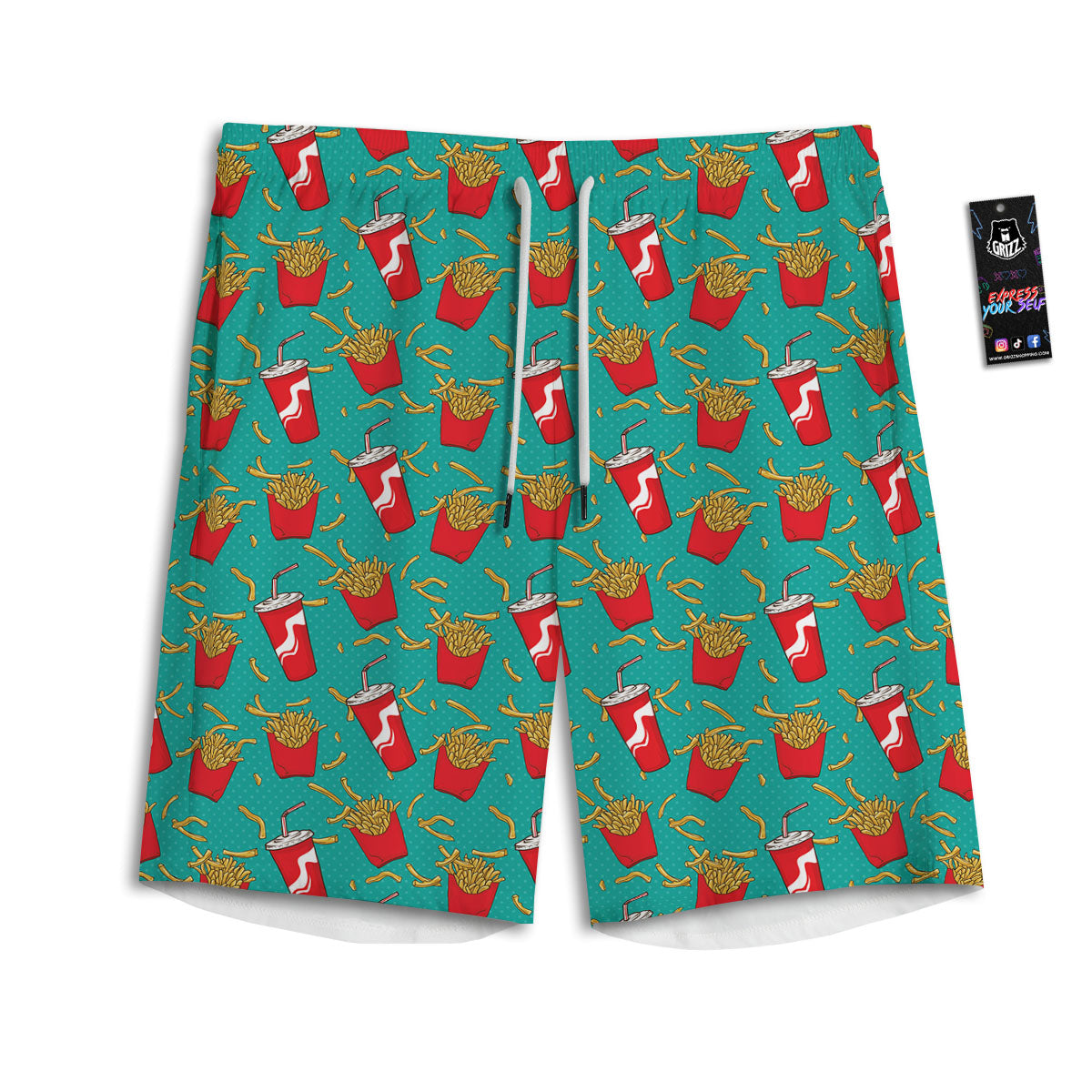 Cherry Blossom Japanese Print Pattern Men's Athletic Shorts