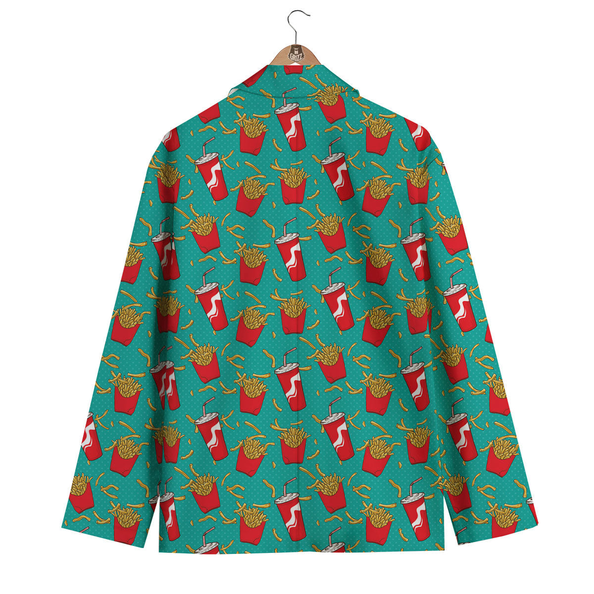 Cola And French Fries Print Pattern Men's Blazer-grizzshop