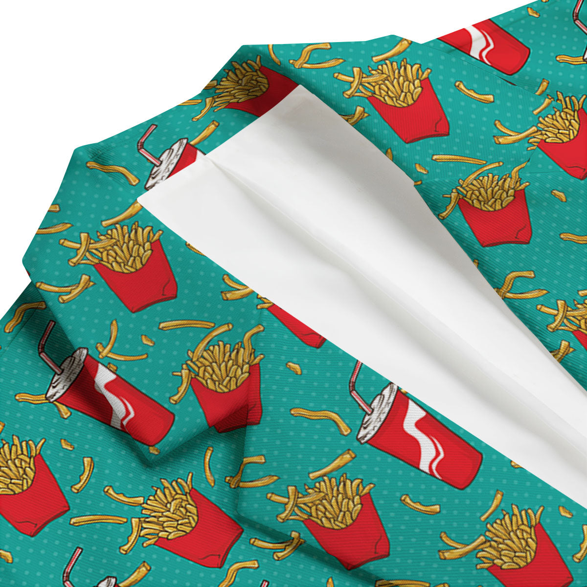 Cola And French Fries Print Pattern Men's Blazer-grizzshop