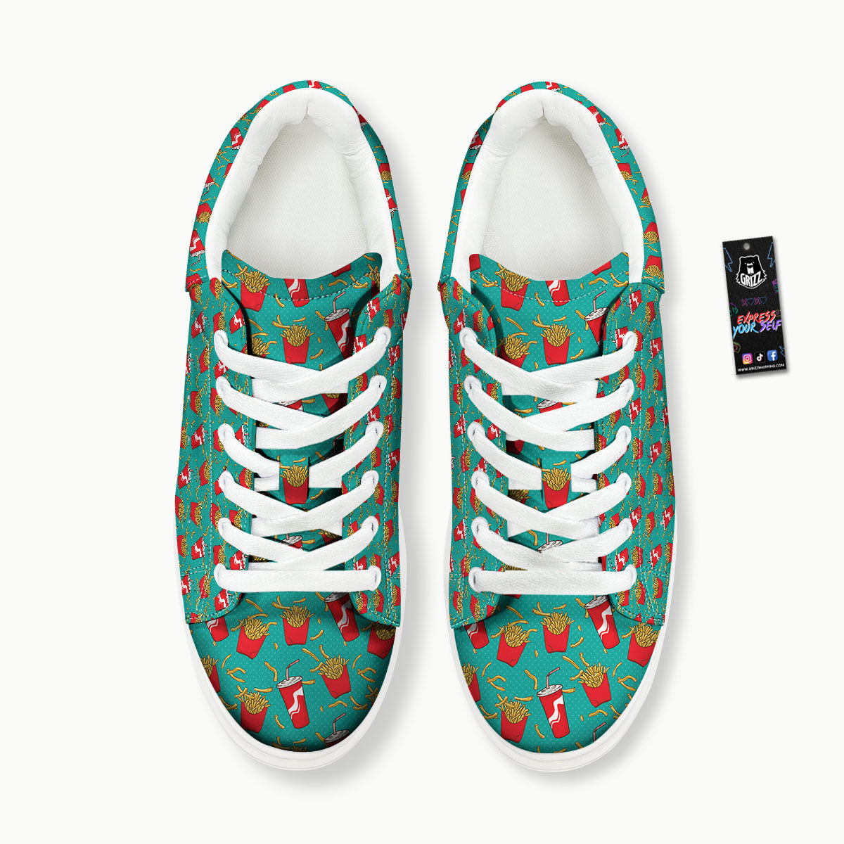 Cola And French Fries Print Pattern Platform Shoes-grizzshop