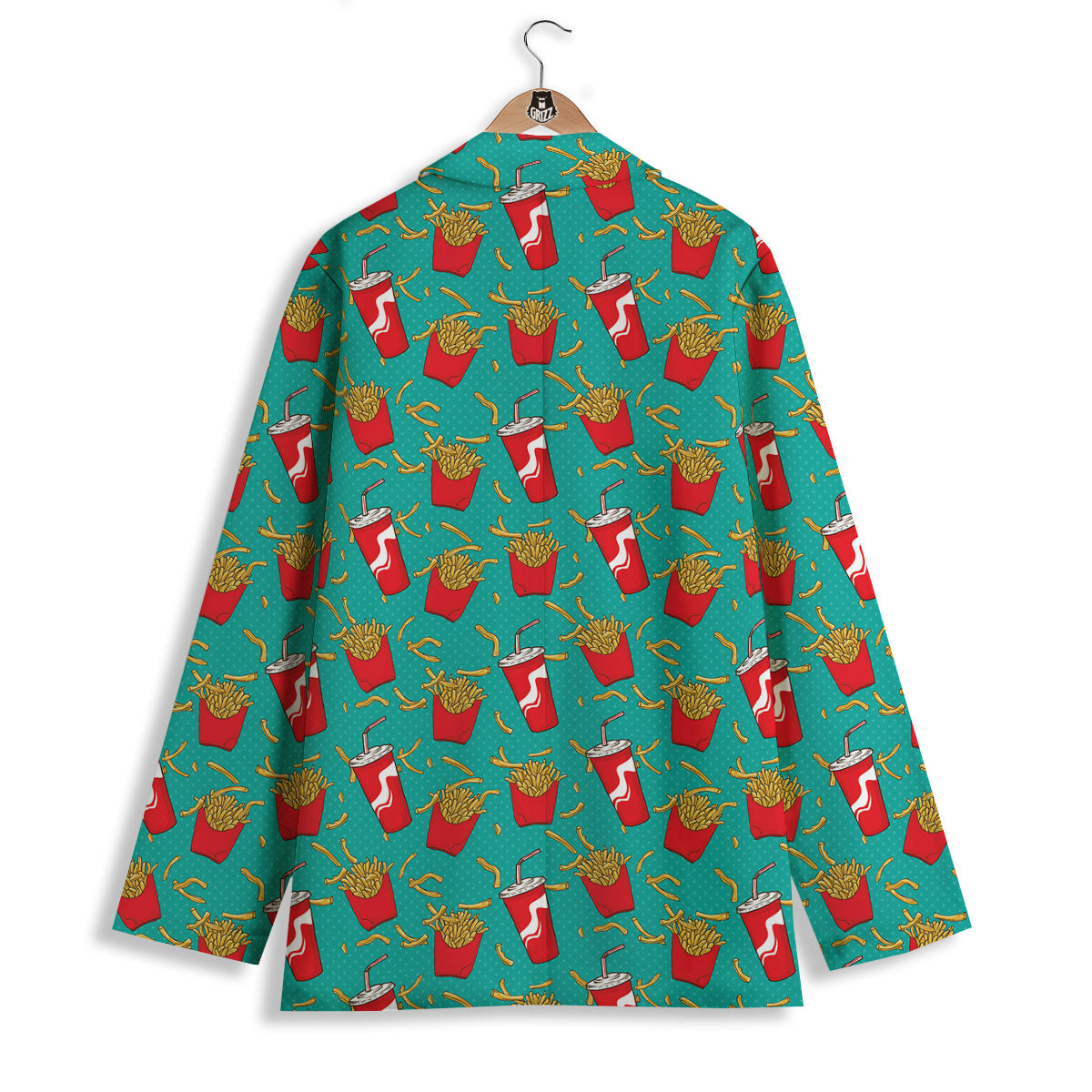Cola And French Fries Print Pattern Women's Blazer-grizzshop