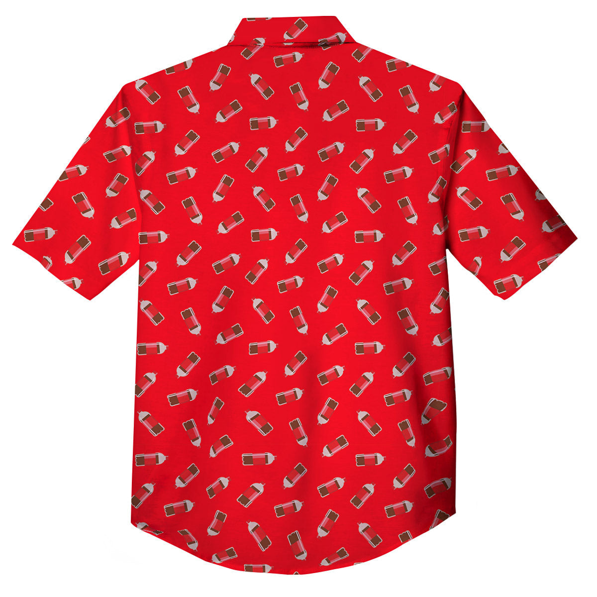 Cola Bottle Print Pattern Button Up Shirt-grizzshop