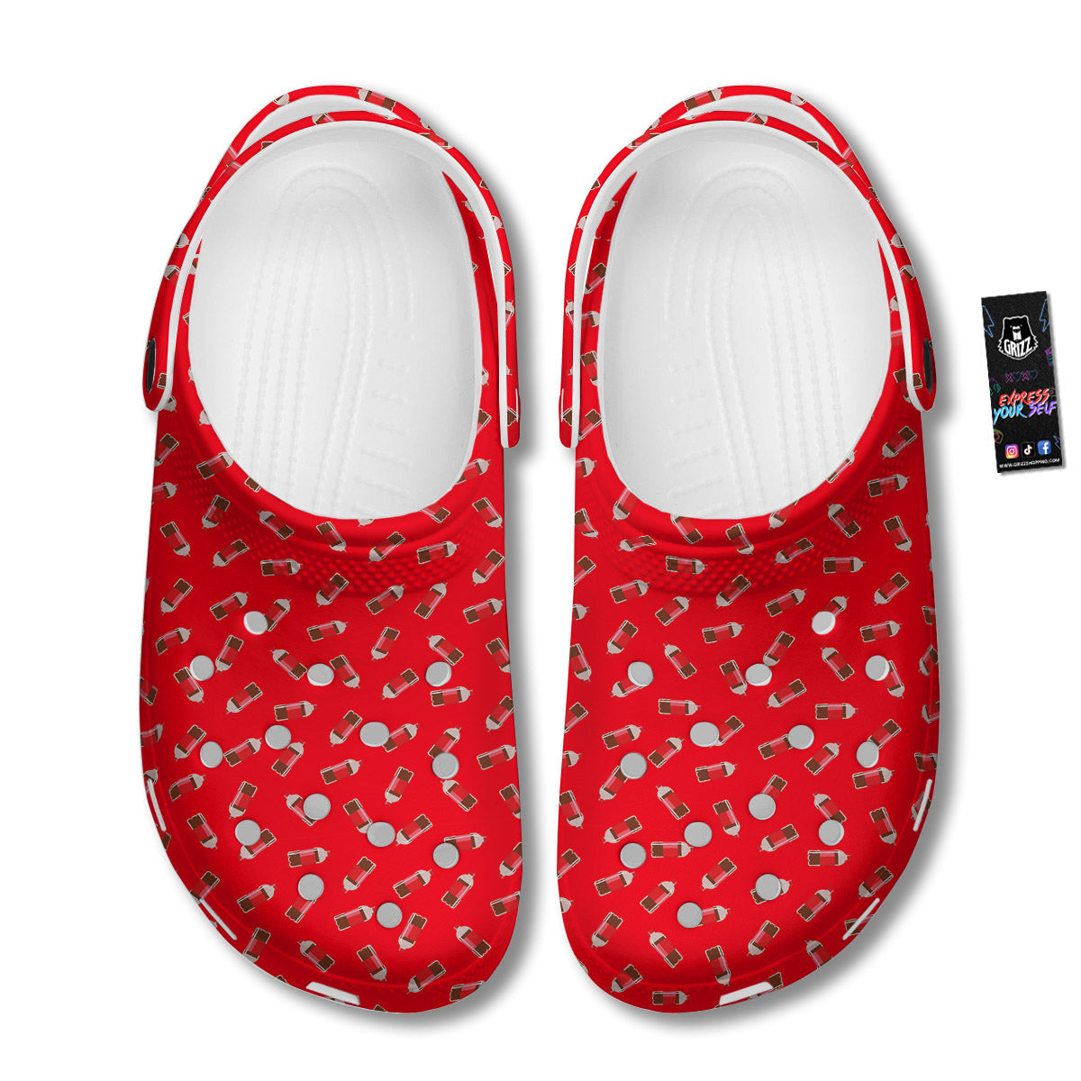 Cola Bottle Print Pattern Clog-grizzshop