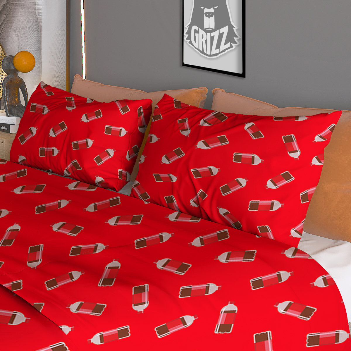 DNA Strands Print Pattern Duvet Cover Bedding Set