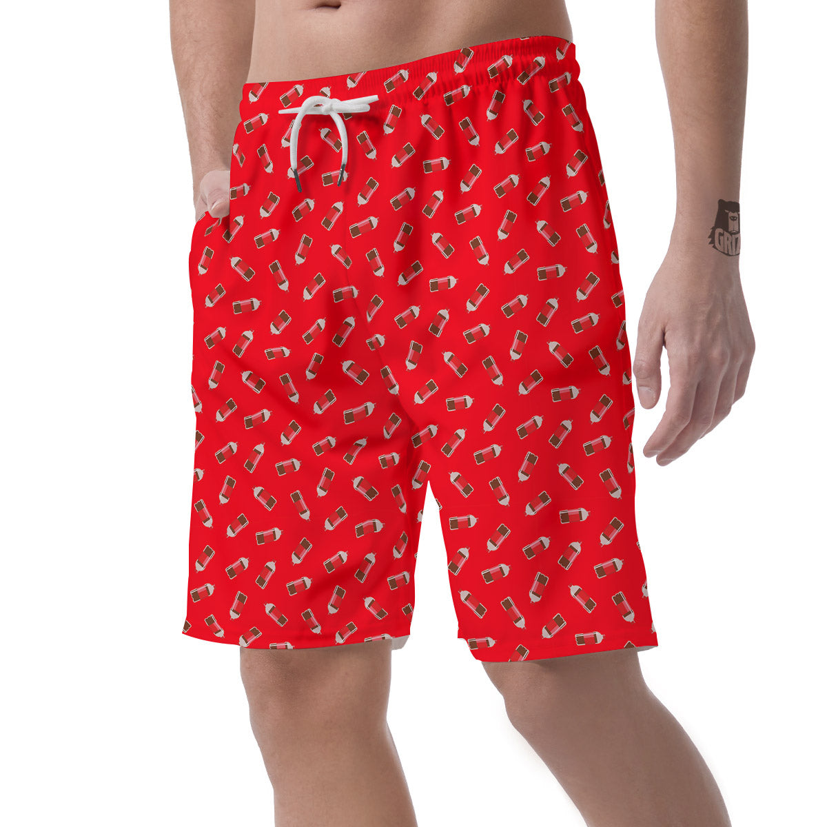Cola Bottle Print Pattern Men's Shorts-grizzshop