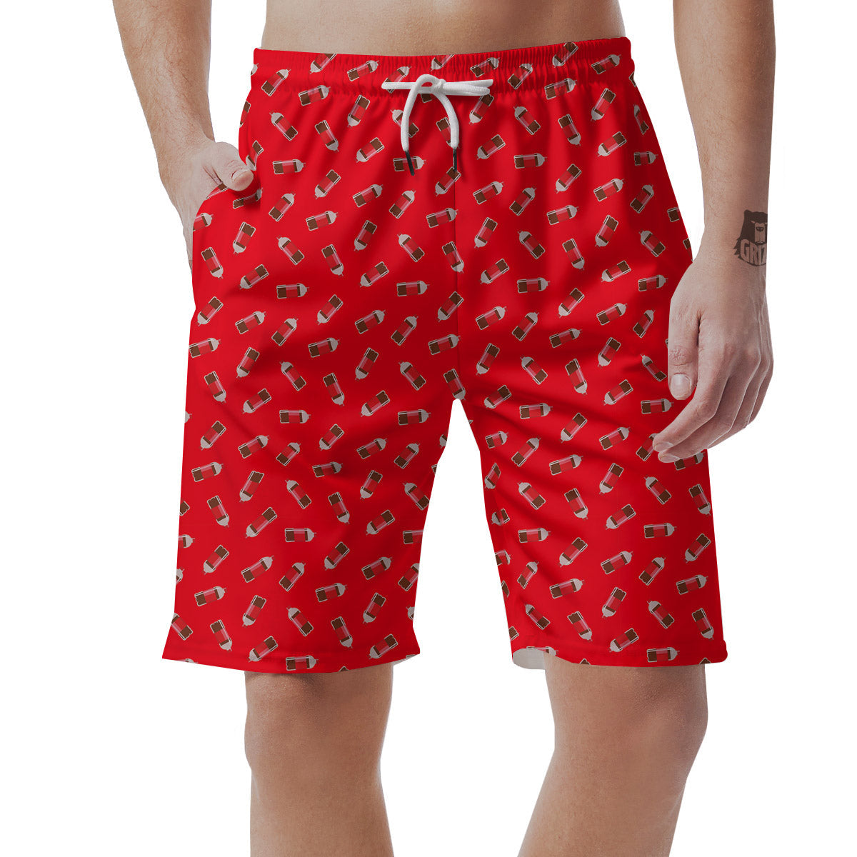 Cola Bottle Print Pattern Men's Shorts-grizzshop