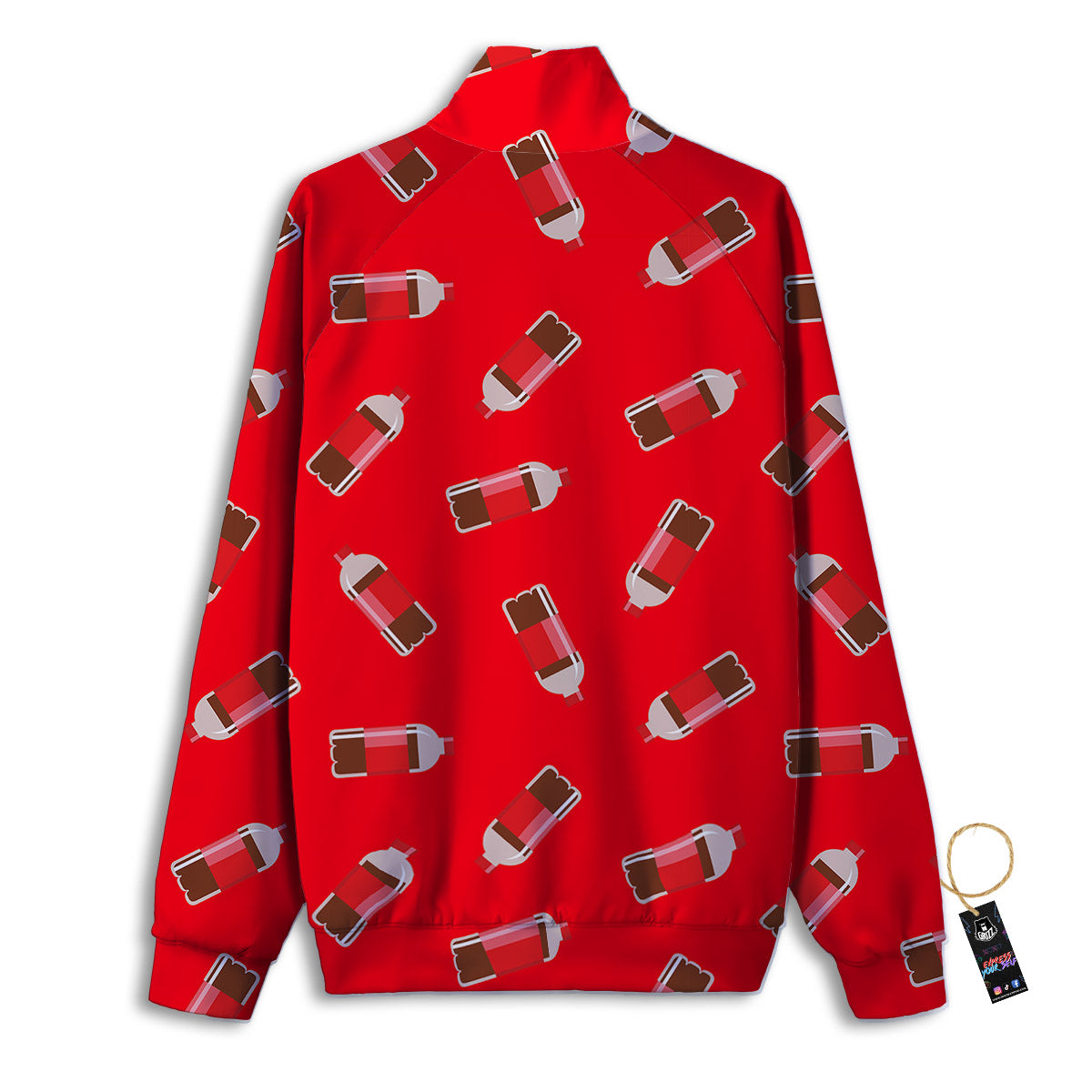 Cola Bottle Print Pattern Track Jacket-grizzshop