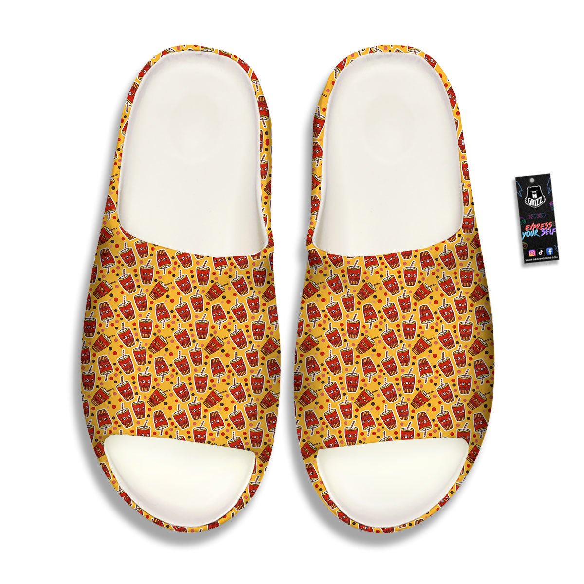 Cola Glass Print Pattern Sandals-grizzshop