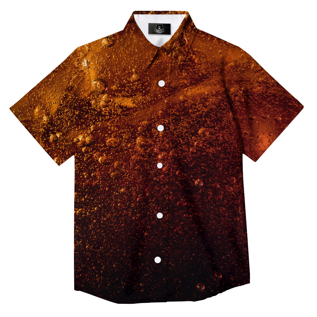 Cola Print Button Up Shirt-grizzshop
