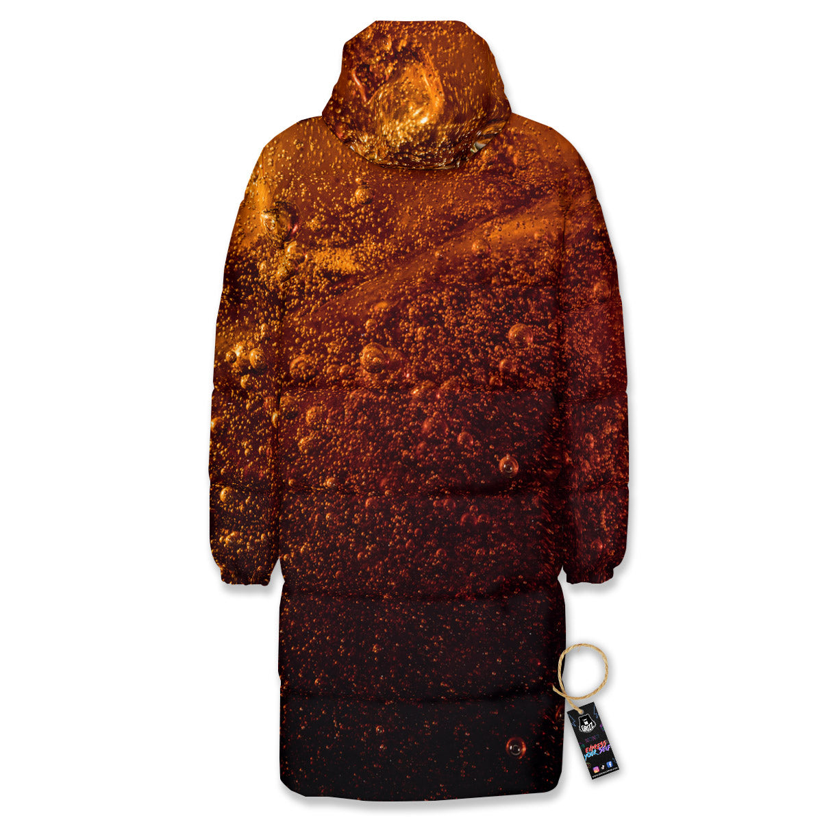 Cola Print Long Down Jacket-grizzshop