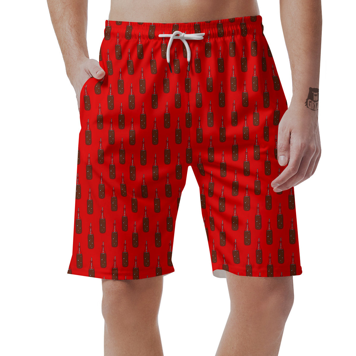 Cola Print Pattern Men's Shorts-grizzshop