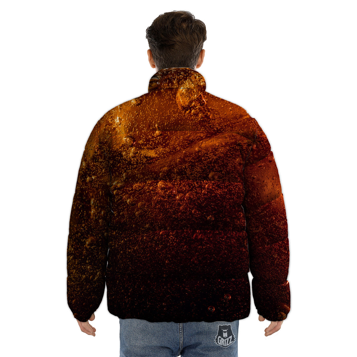 Cola Print Puffer Jacket-grizzshop