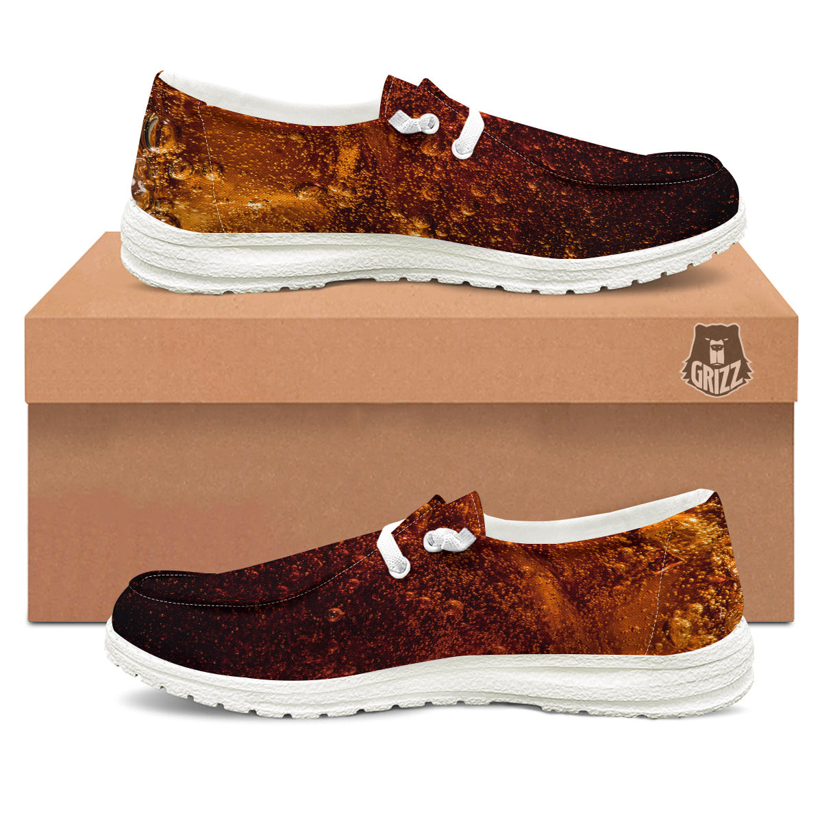 Cola Print White Loafers-grizzshop