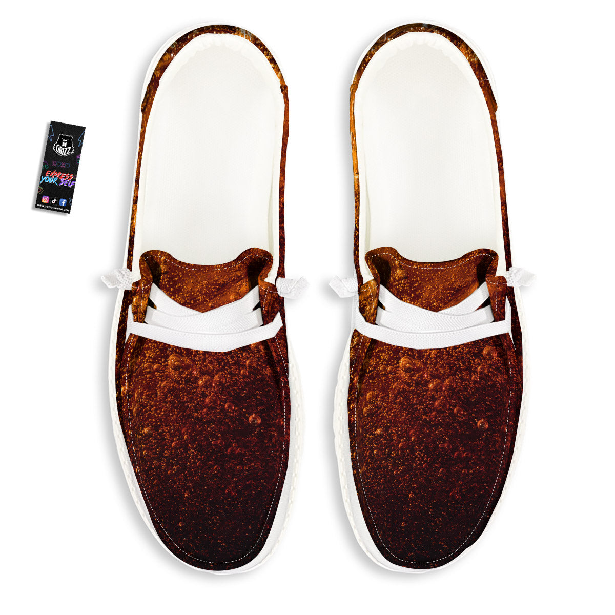 Cola Print White Loafers-grizzshop