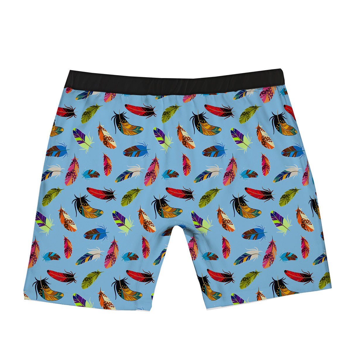 Colored Feathers Print Pattern Boxer Briefs-grizzshop