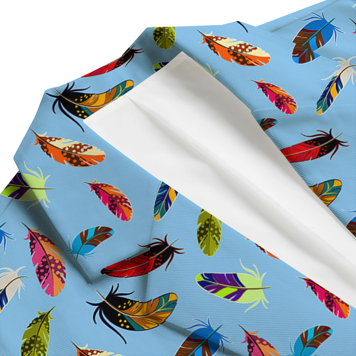 Colored Feathers Print Pattern Men's Blazer-grizzshop