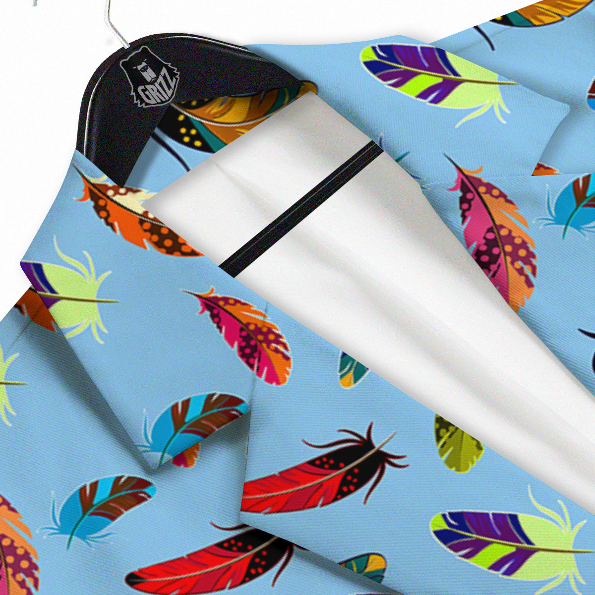Colored Feathers Print Pattern Men's Sport Coat-grizzshop