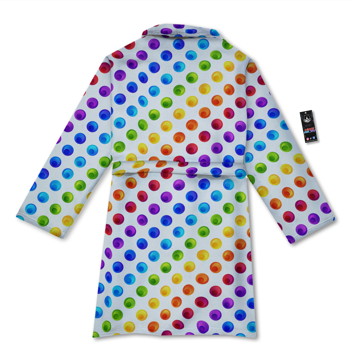 Colored Polka Dots Rainbow Print Pattern Bathrobe-grizzshop