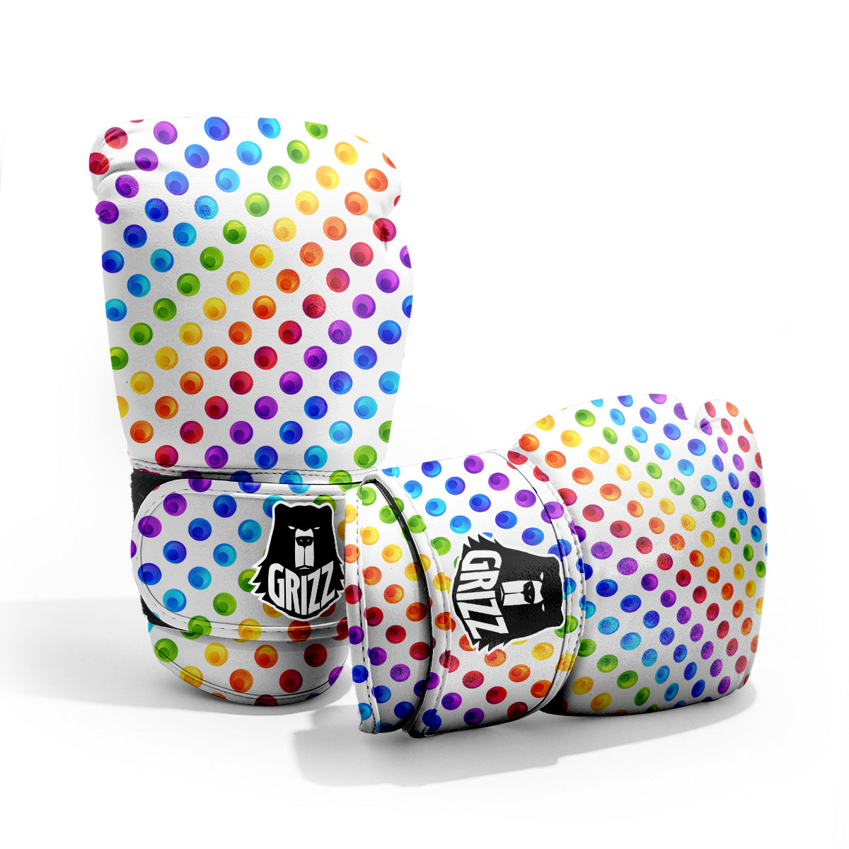 Colored Polka Dots Rainbow Print Pattern Pro Boxing Glove