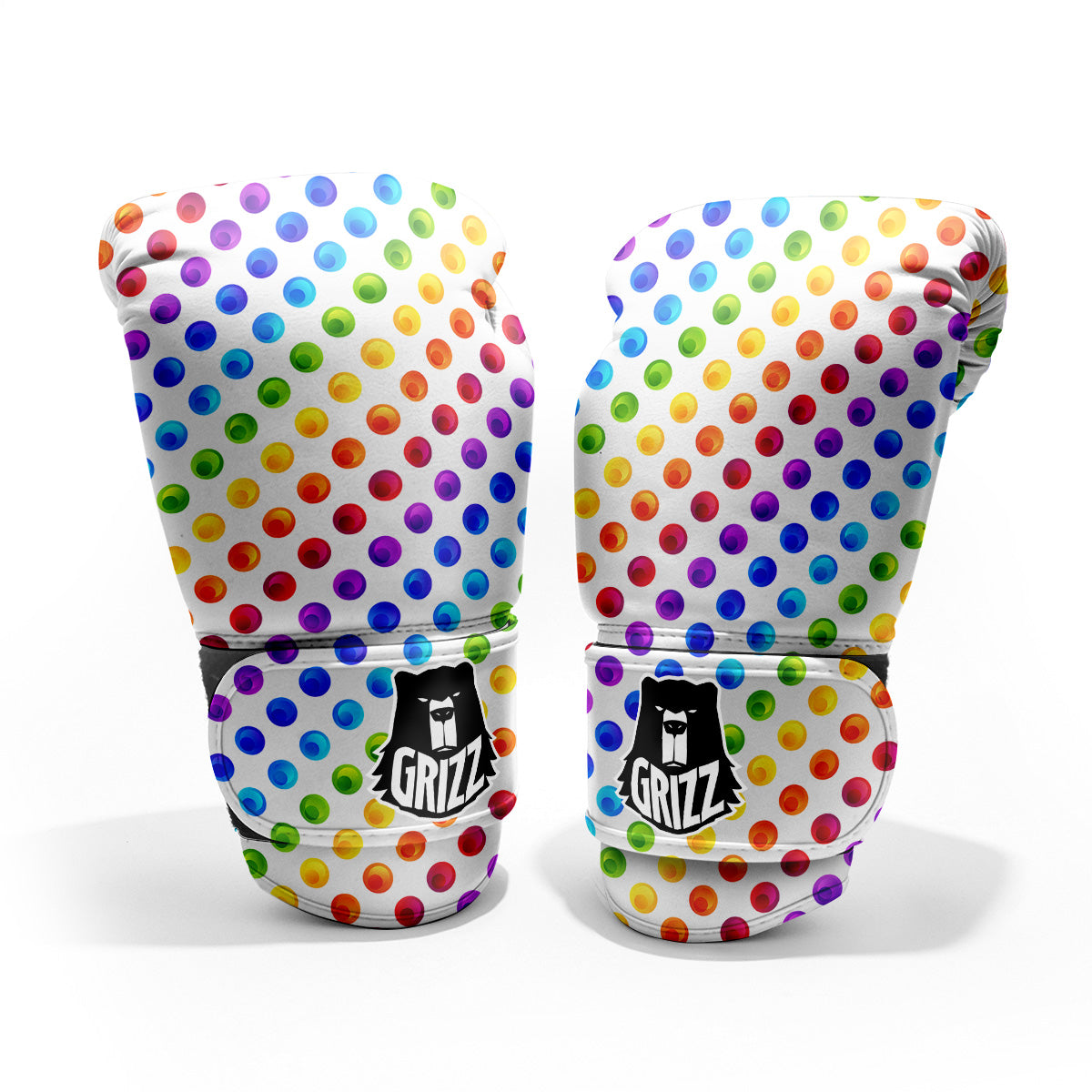 Colored Polka Dots Rainbow Print Pattern Pro Boxing Glove
