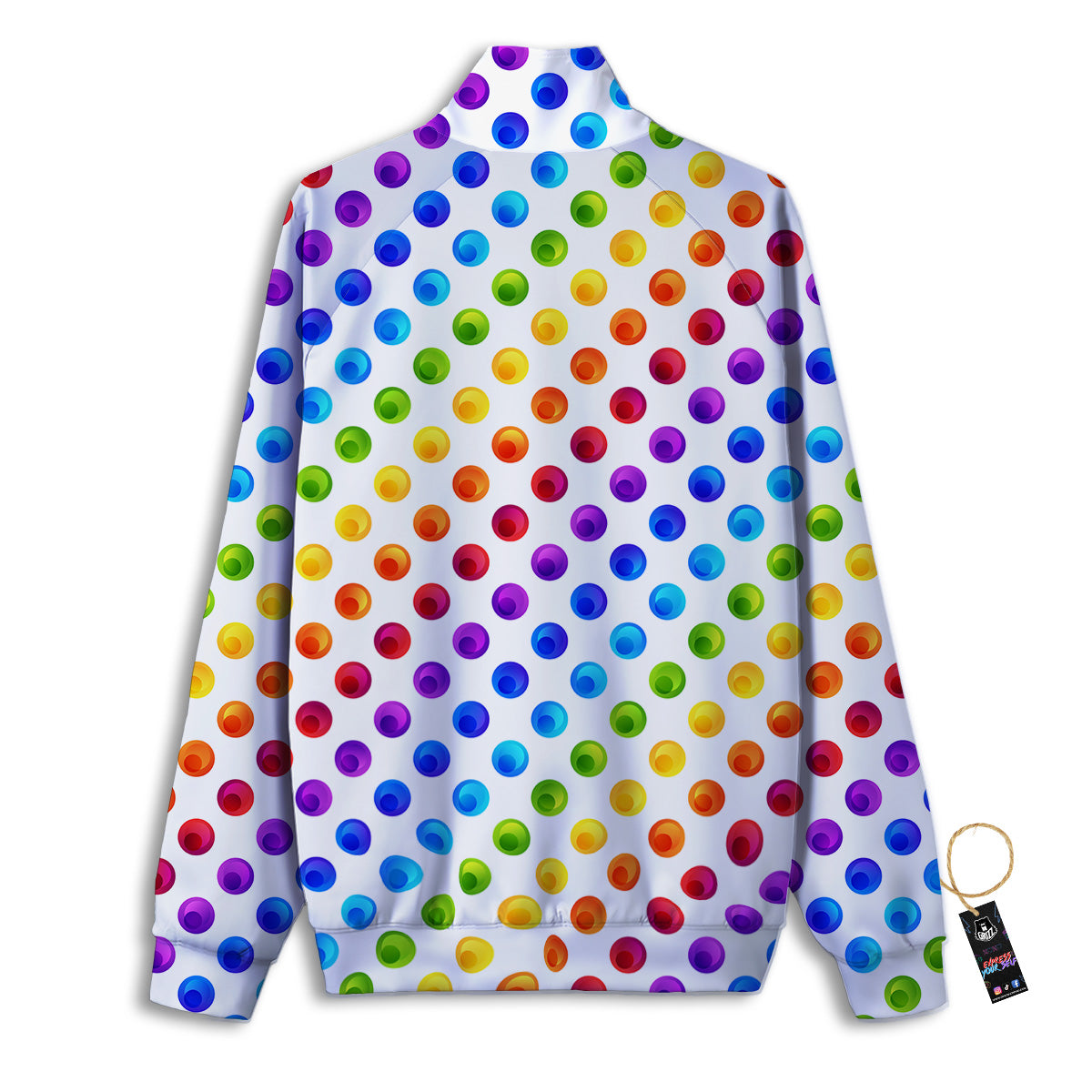 Colored Polka Dots Rainbow Print Pattern Track Jacket-grizzshop