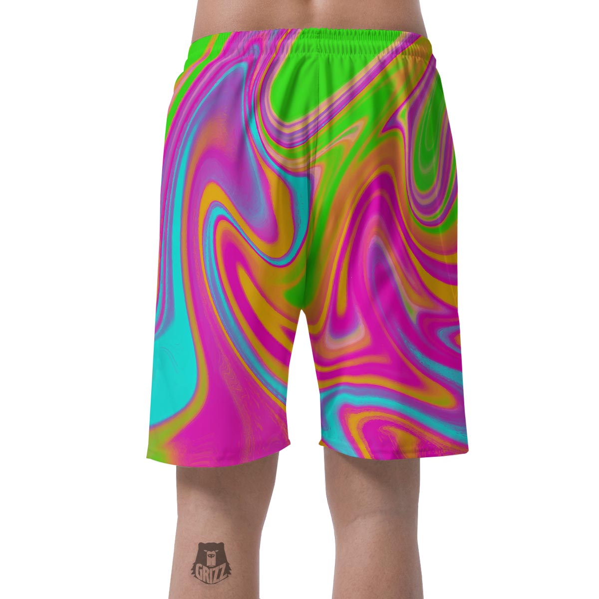Colorful Abstract Paint Men's Shorts-grizzshop