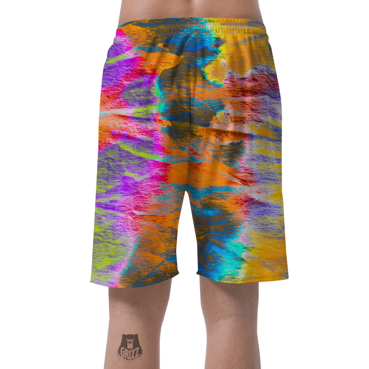 Colorful Abstract Tie Dye Men's Shorts-grizzshop