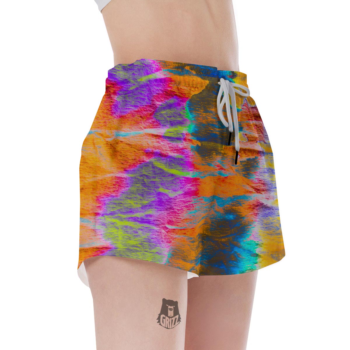 Colorful Abstract Tie Dye Women's Shorts-grizzshop