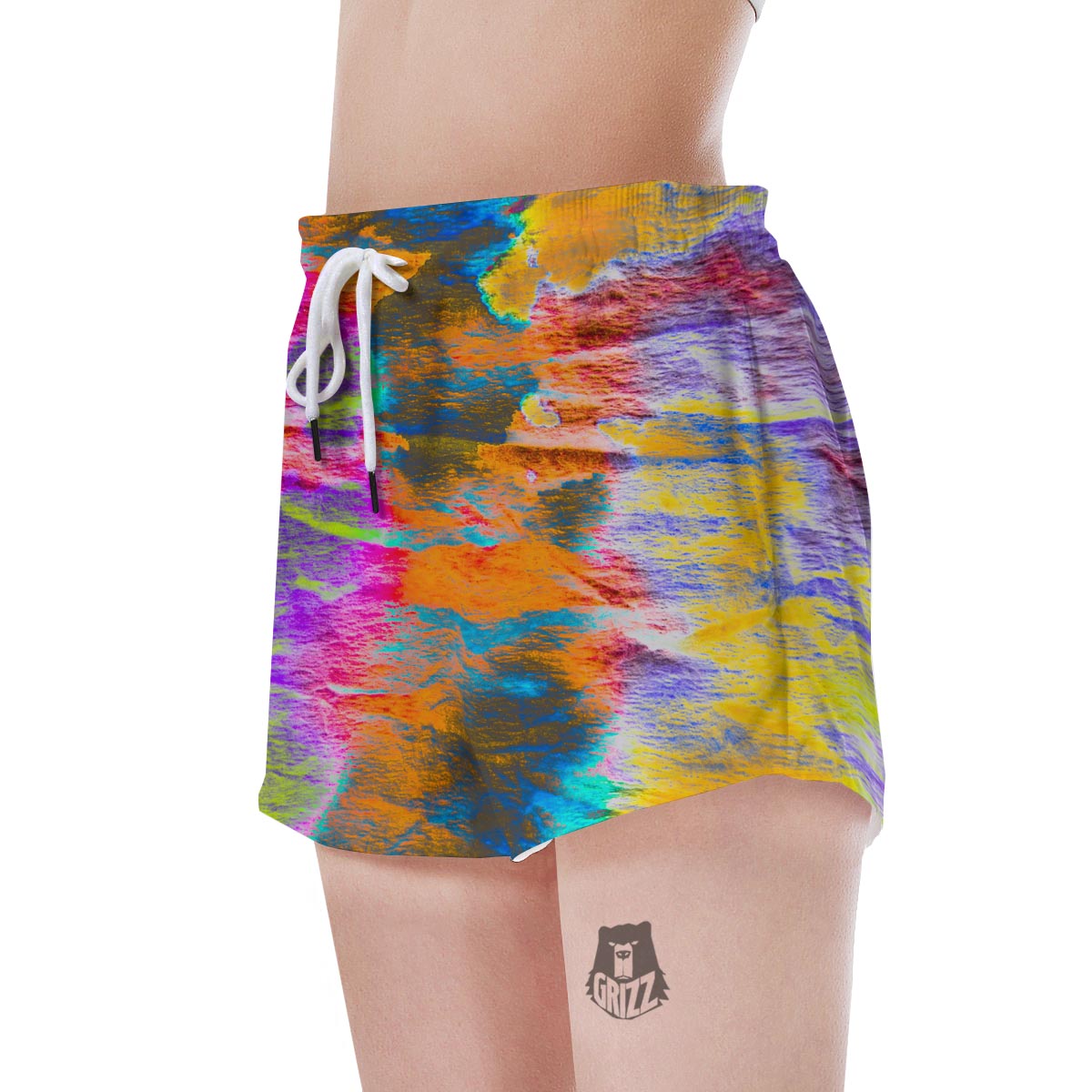 Colorful Abstract Tie Dye Women's Shorts-grizzshop