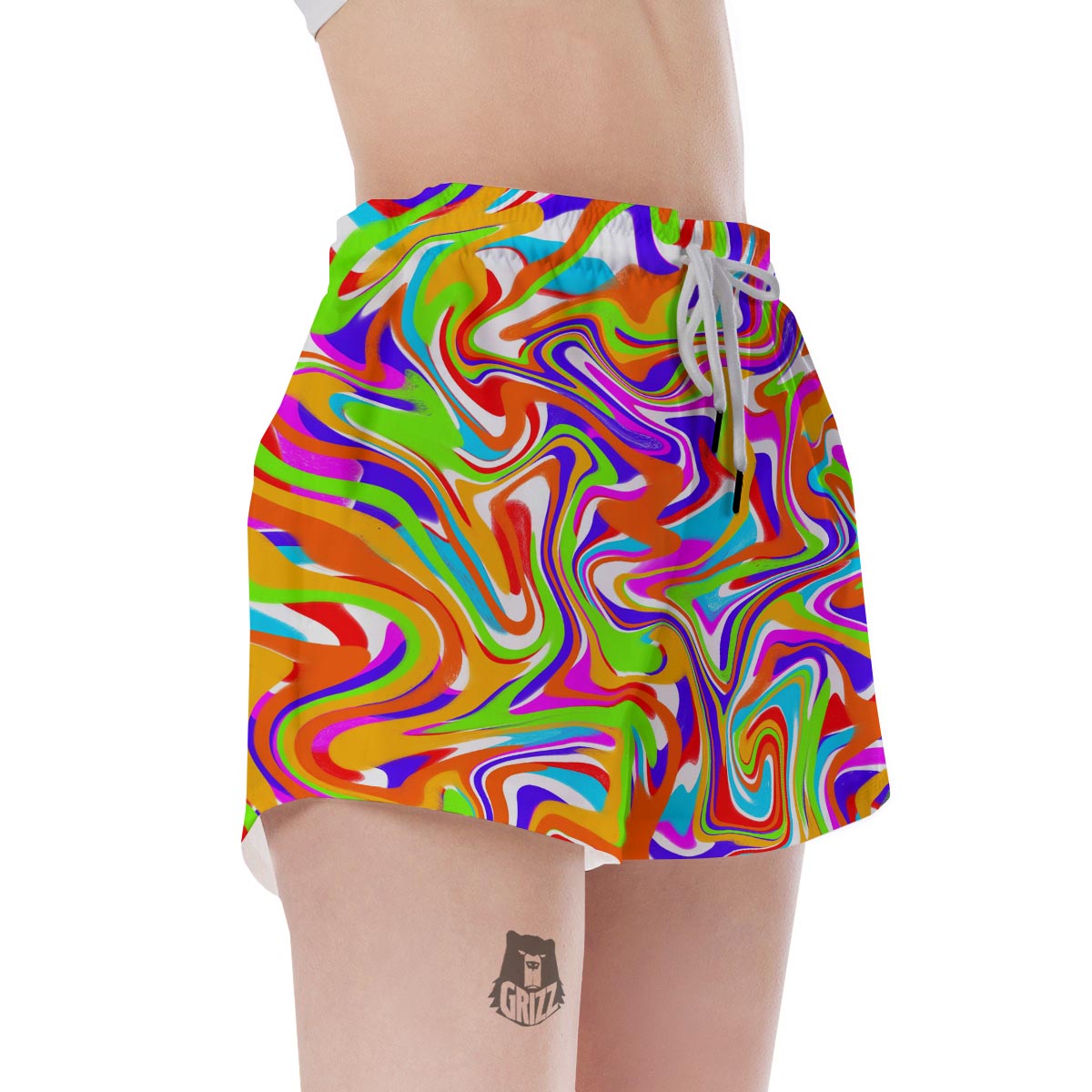 Colorful Abstract Women's Shorts-grizzshop