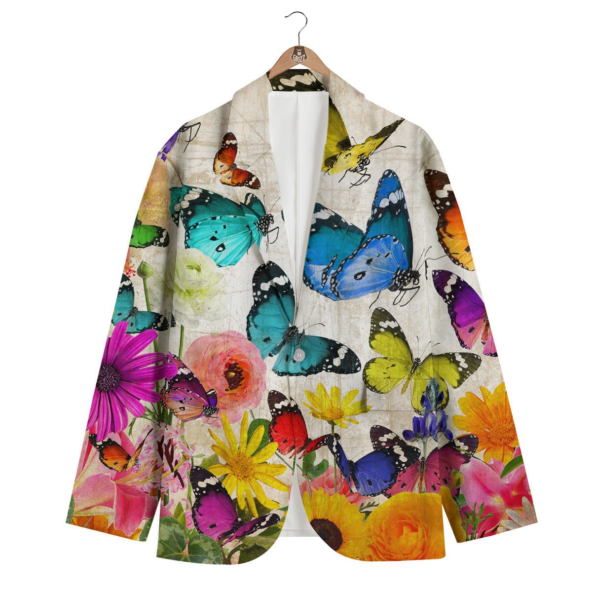 Colorful Butterfly Garden Men's Blazer-grizzshop