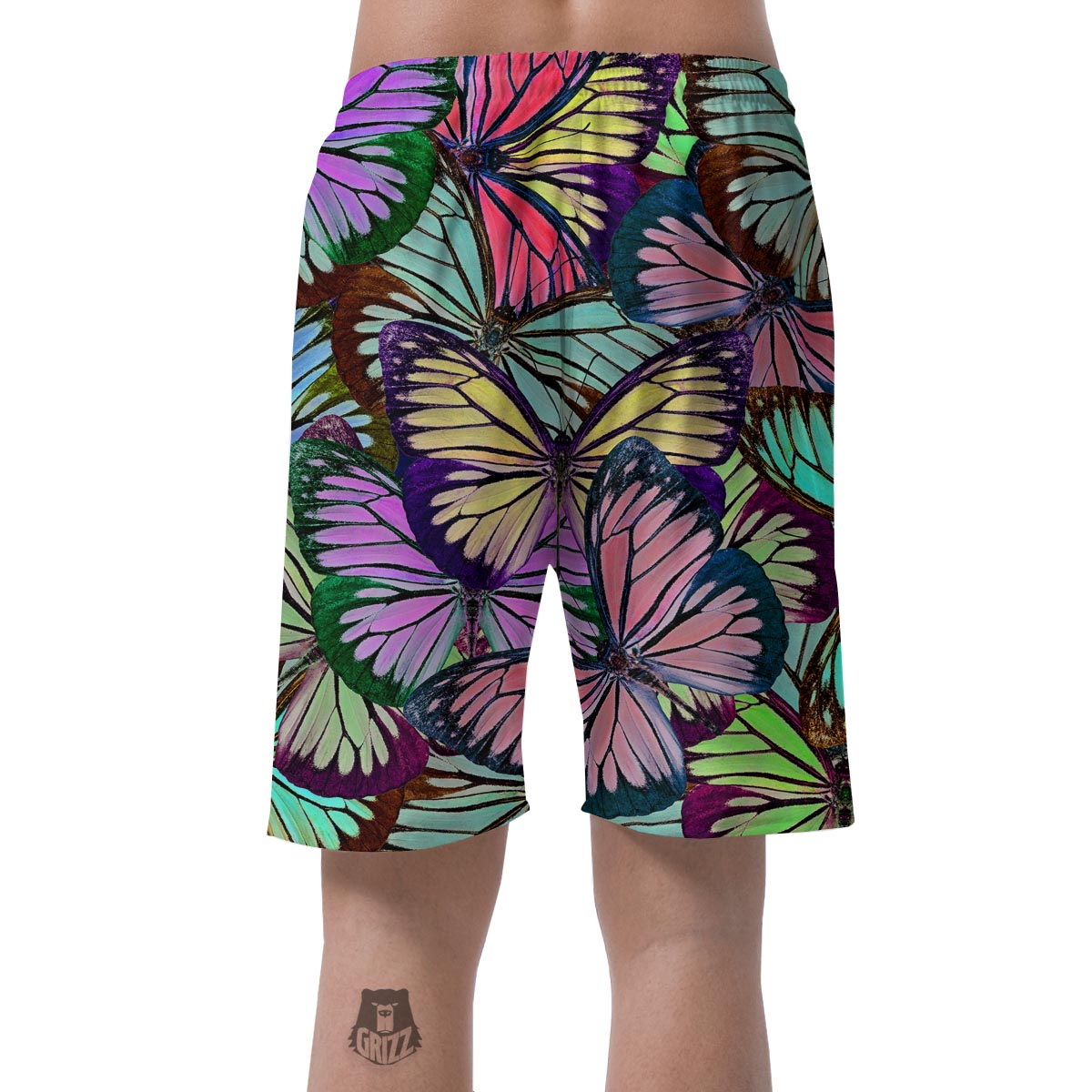 Colorful Butterfly Print Men's Shorts-grizzshop