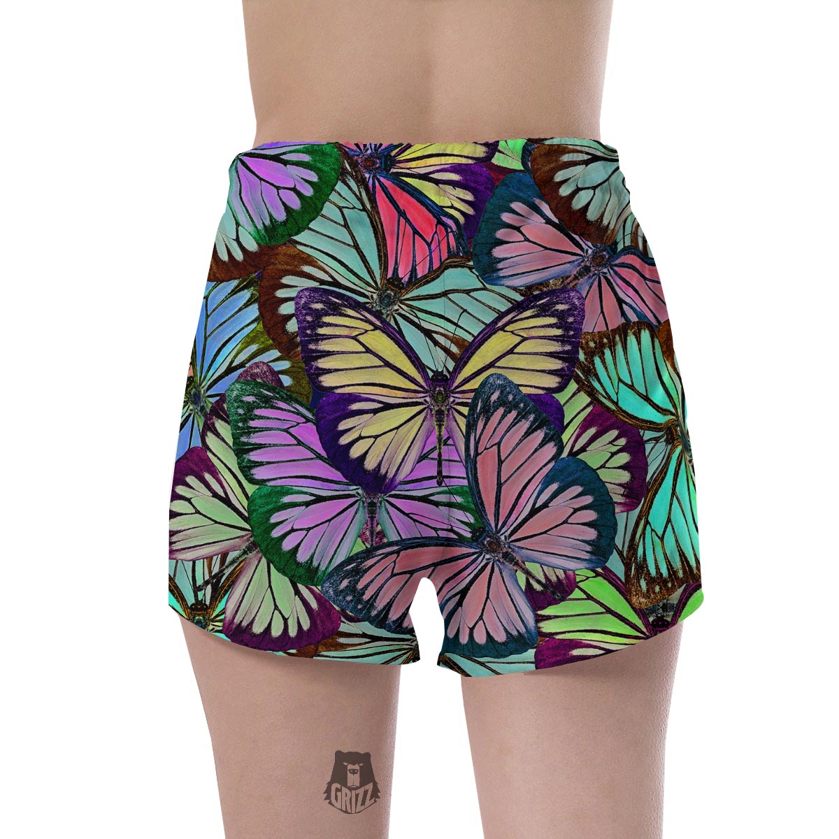 Colorful Butterfly Print Women's Shorts-grizzshop