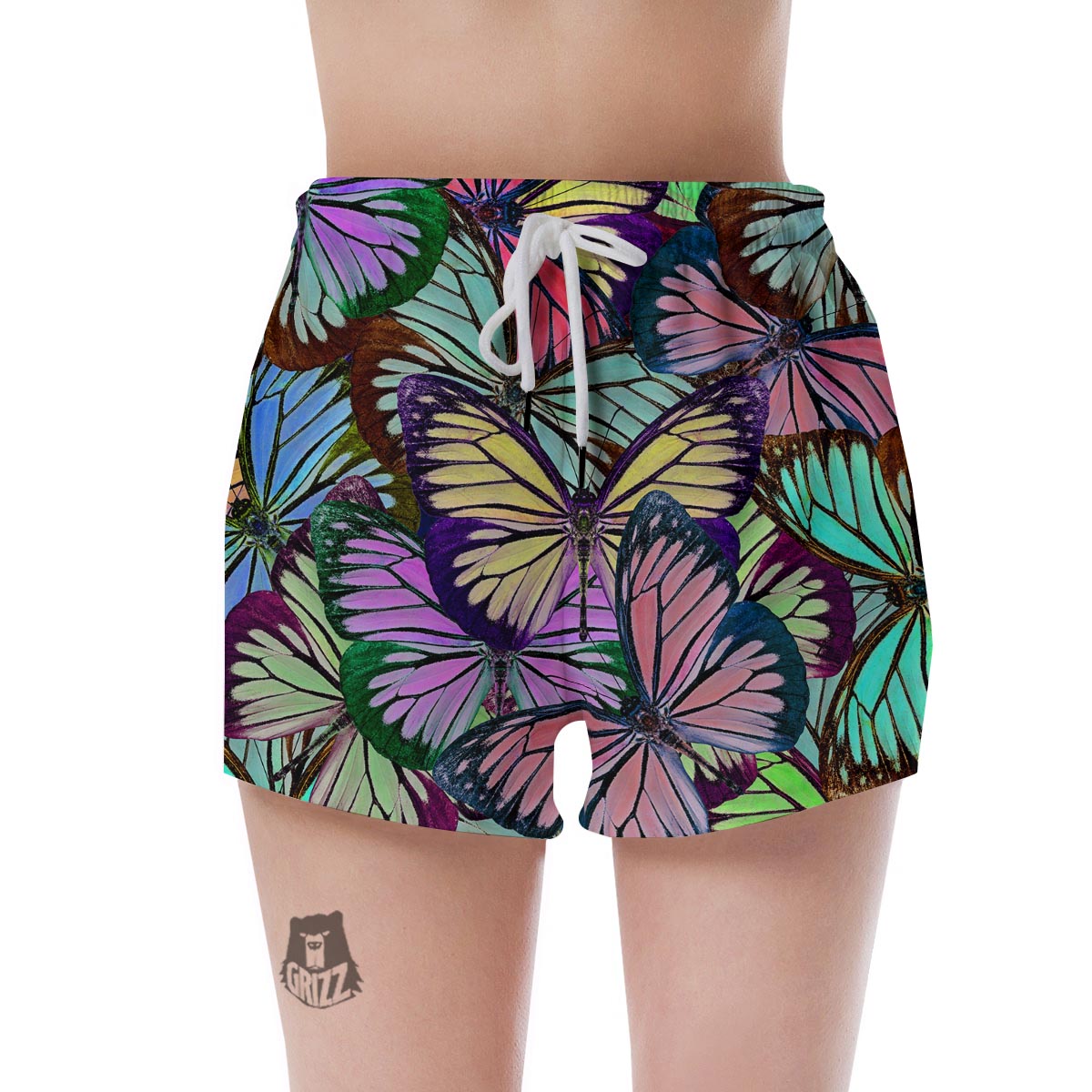 Colorful Butterfly Print Women's Shorts-grizzshop