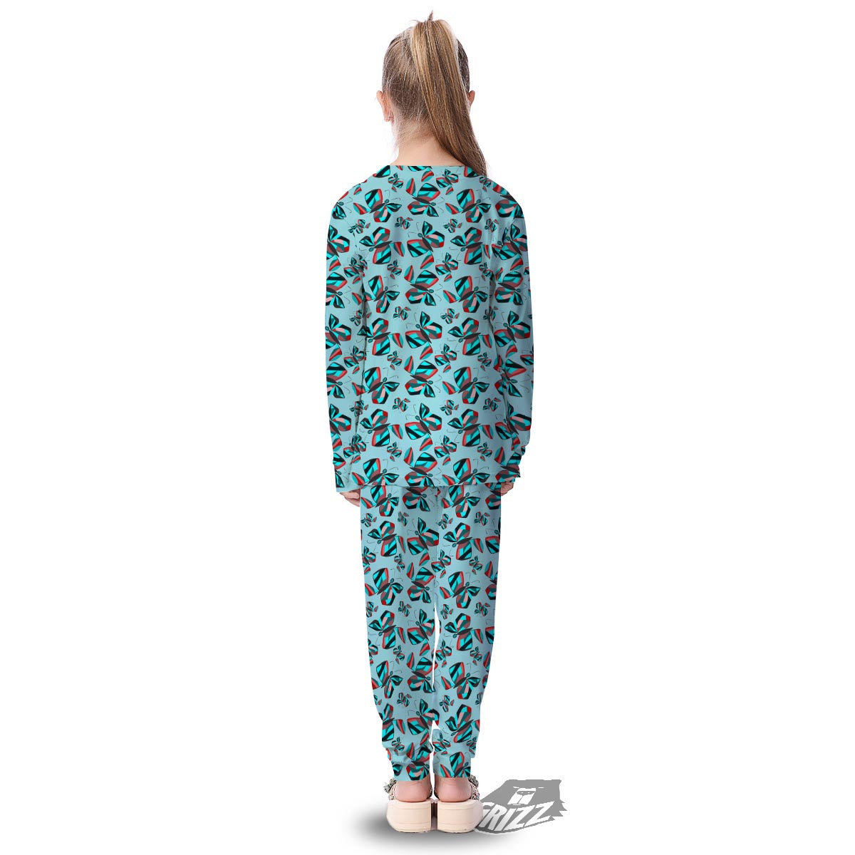 Colorful Butterfly Retro Print Pattern Kid's Pajamas-grizzshop