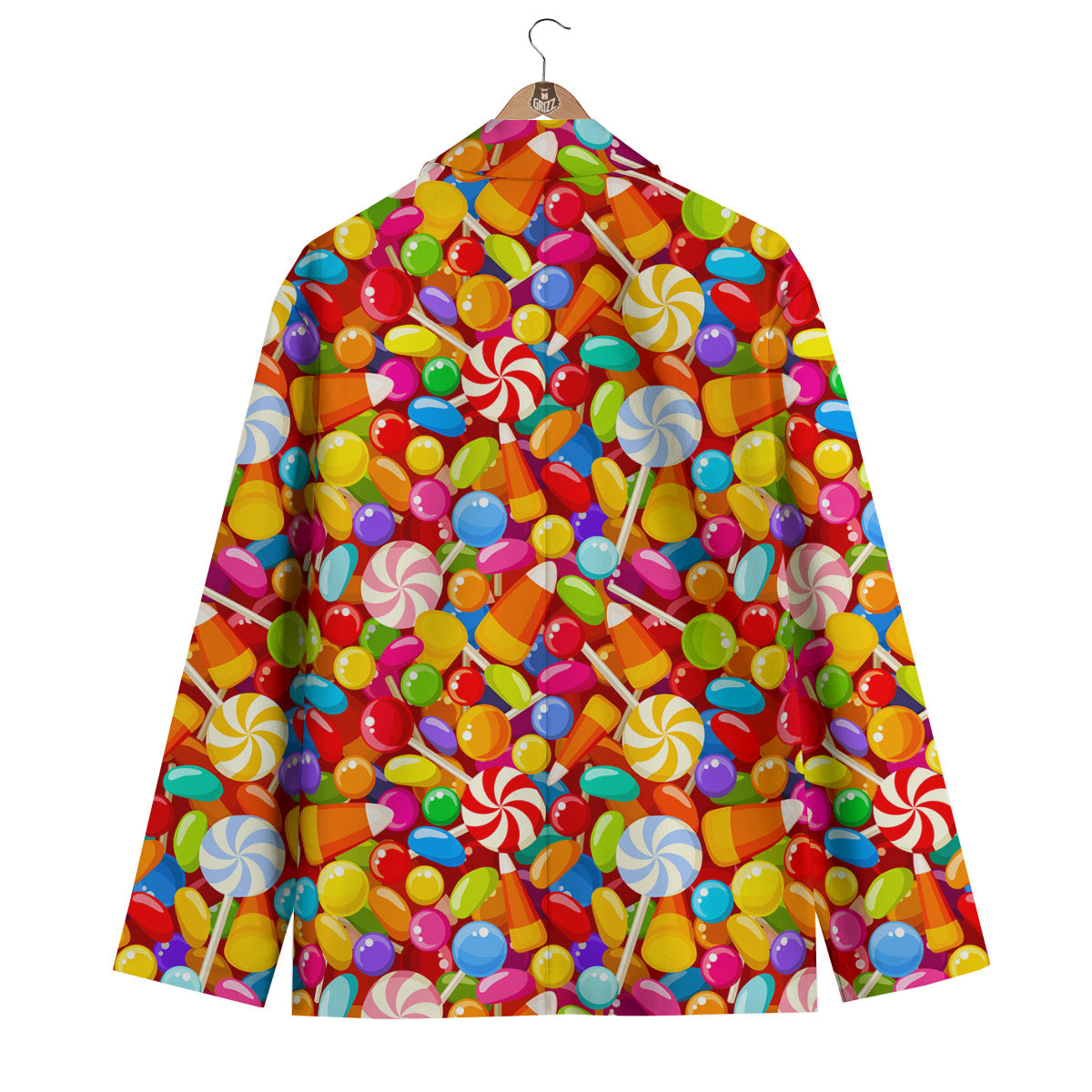 Colorful Candy Pattern Print Men's Blazer-grizzshop