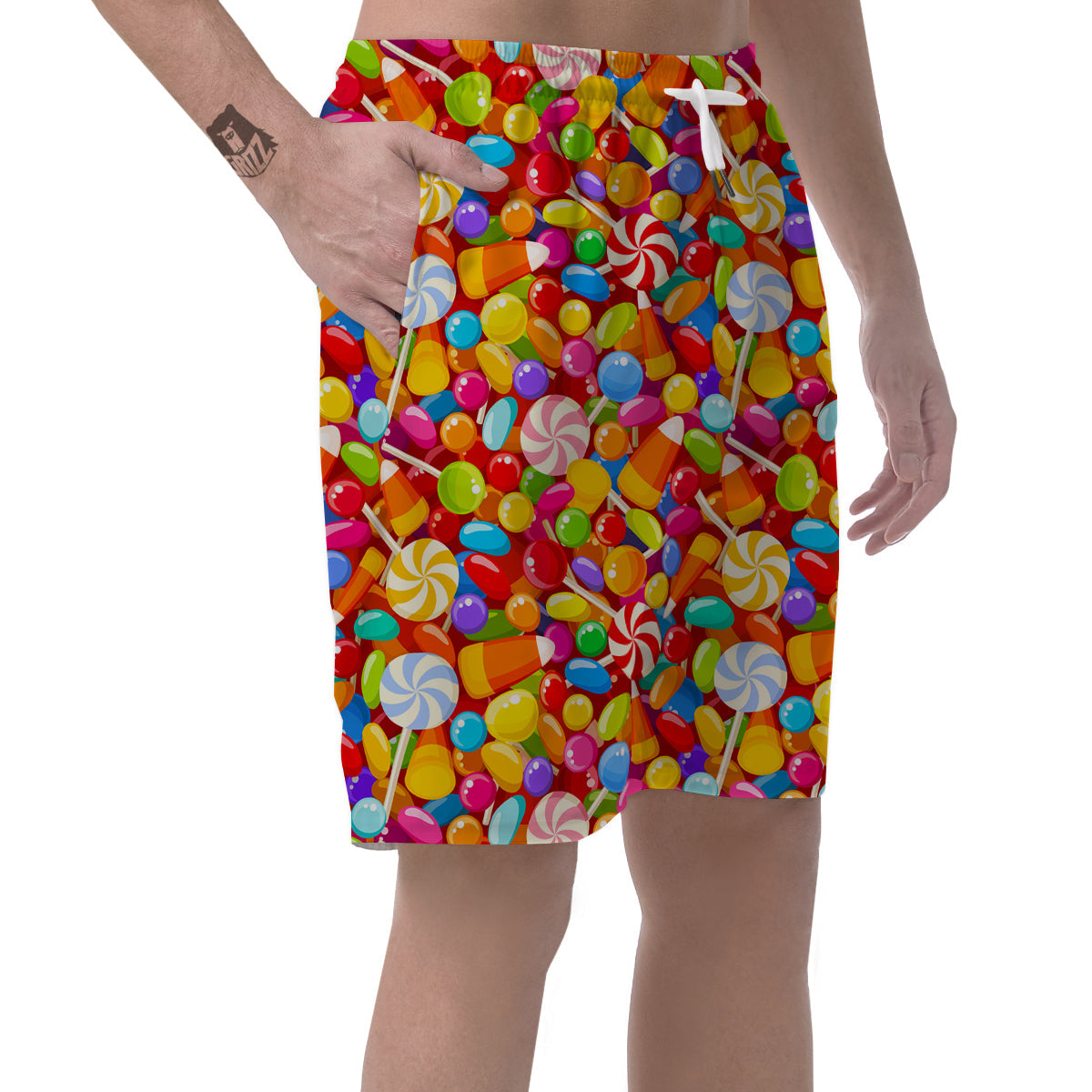 Colorful Candy Pattern Print Men's Shorts-grizzshop