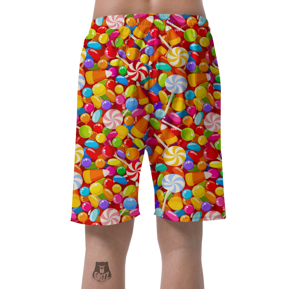 Colorful Candy Pattern Print Men's Shorts-grizzshop