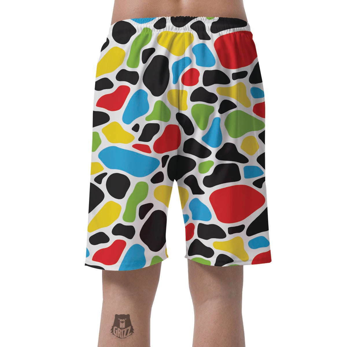 Colorful Cow Print Men's Shorts-grizzshop