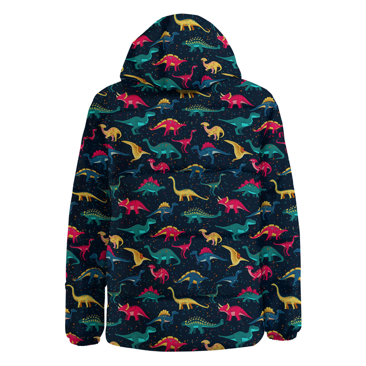Colorful Cute Dinosaurs Print Pattern Down Jacket-grizzshop