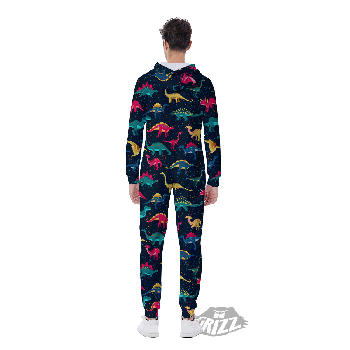 Colorful Cute Dinosaurs Print Pattern Men's Jumpsuit-grizzshop