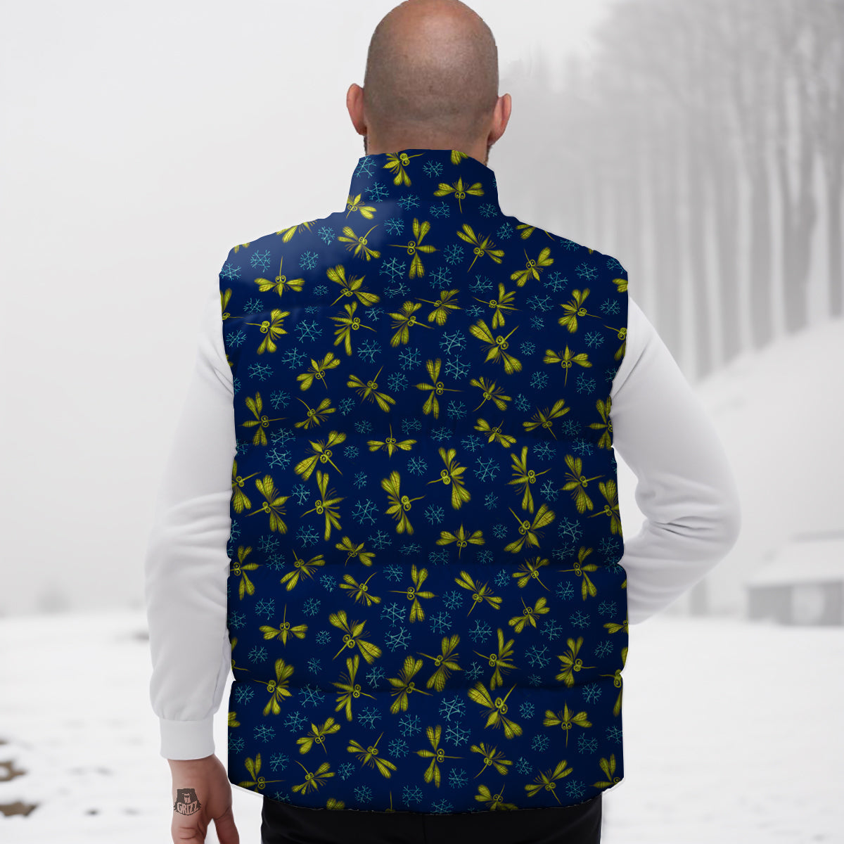 Colorful Daisy Pattern Print Down Vest