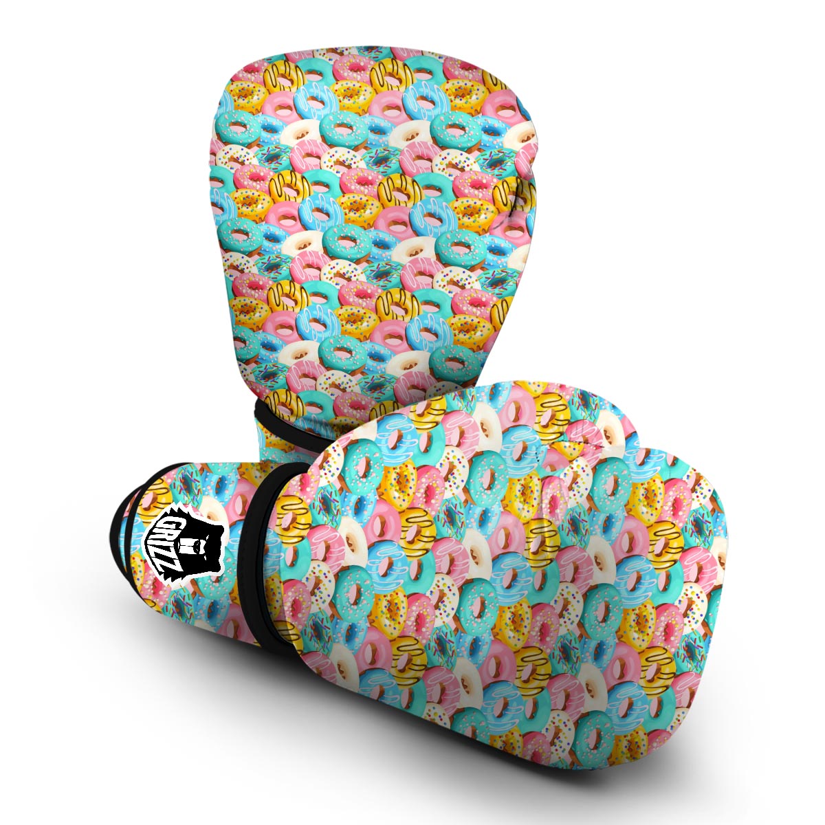 Colorful Donut Pattern Print Boxing Gloves-grizzshop