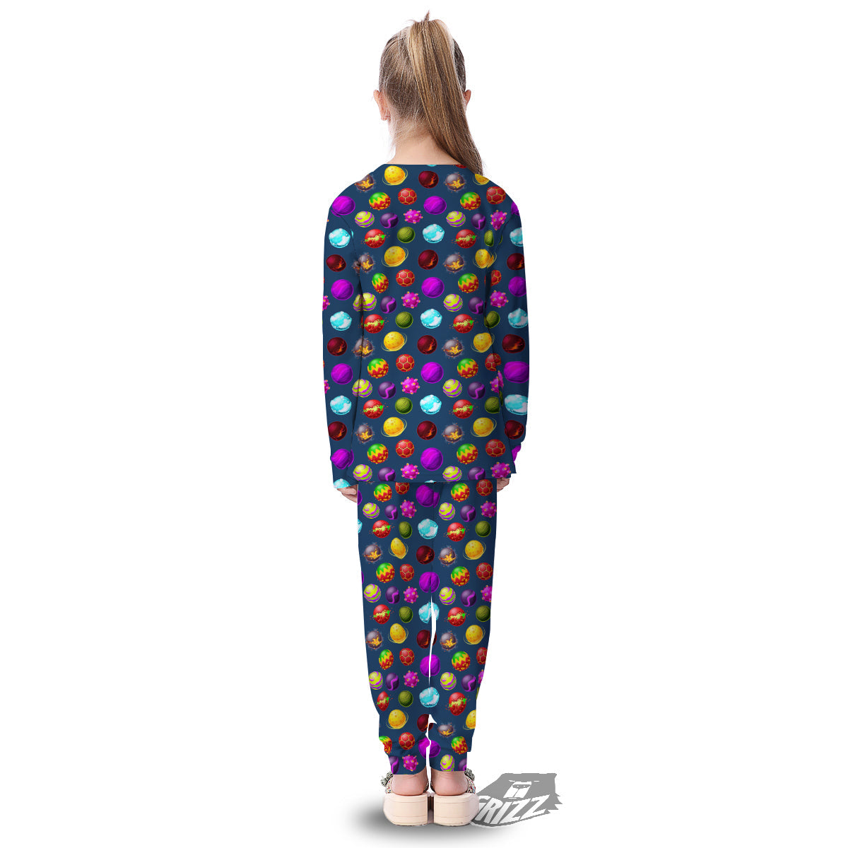 Colorful Galaxy Planets And Space Stars Print Pattern Kid's Pajamas-grizzshop